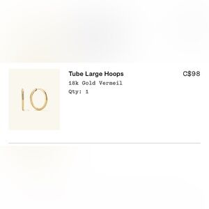 Mejuri 18k Gold Vermeil Tube Large Hoops